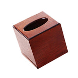 Maxbell Wooden Tissue Paper Storage Box Car Napkin Case Cover Holder Brown Square