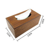 Maxbell Wooden Tissue Paper Storage Box Car Napkin Case Cover Holder Brown Rectangle