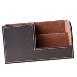 Maxbell Leather Office Desk Organizer Multi-functional Stationery Box Holder Coffee
