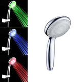 Maxbell LED Shower Head Handheld Bathroom Waterfall Rain Sprayer Light 7-Color