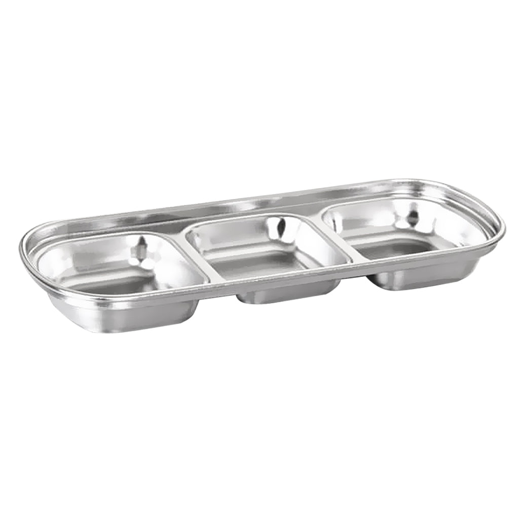 Maxbell Dipping Bowl Sauce Dish Condiment Relish Dip Bowls Dish Snack Tray 3 Grid