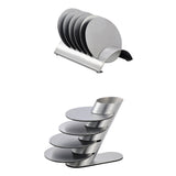 Maxbell Stainless Steel Drink Coaster Set - Prevent Stains and Scratches  Horizontal holder