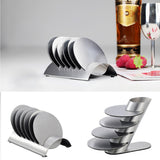 Maxbell Stainless Steel Drink Coaster Set - Prevent Stains and Scratches  Horizontal holder