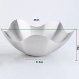 Maxbell Stainless Steel Lotus Shape Serving Fruit Bowl Kitchen Pub Centerpiece  L