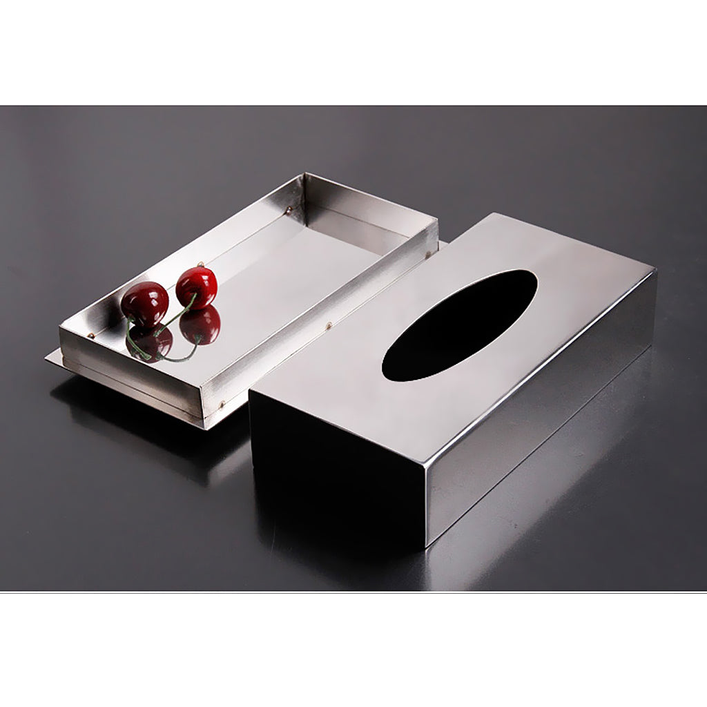Maxbell Stainless Steel Tissue Box with Protective Film 22 x 10.7 x 5.4 cm Silver