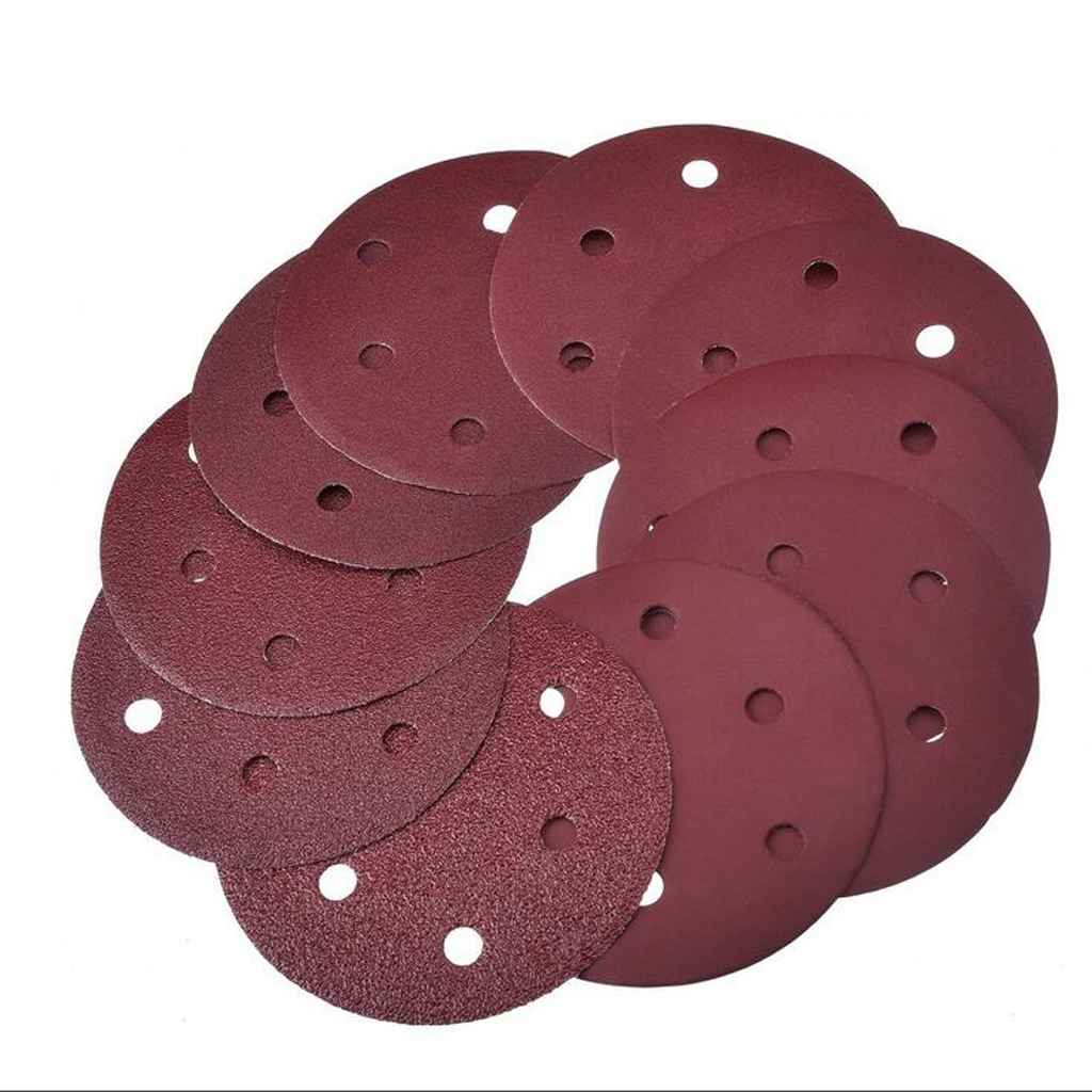 Maxbell 50 Piece 8-Hole Sanding Sheets Discs Round Sander Paper Pads 125mm 800 Grit
