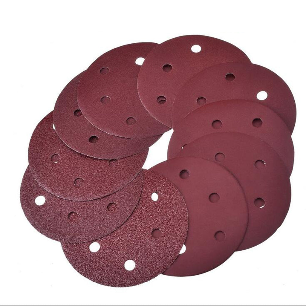Maxbell 50 Piece 8-Hole Sanding Sheets Discs Round Sander Paper Pads 125mm 240 Grit
