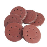 Maxbell 50 Piece 8-Hole Sanding Sheets Discs Round Sander Paper Pads 125mm 100 Grit