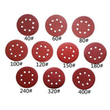 Maxbell 50 Piece 8-Hole Sanding Sheets Discs Round Sander Paper Pads 125mm 100 Grit