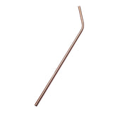 Maxbell 1 Piece Long Bent Stainless Steel Cocktail Drinking Mixing Straw Rose Gold