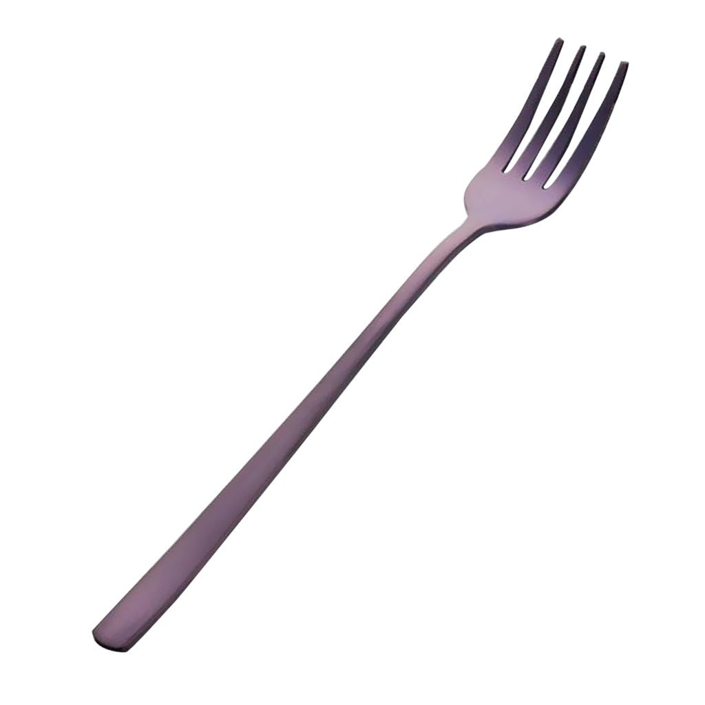 Maxbell Stainless Steel Long Handle Table Dinner Fruit Fork Tableware Purple