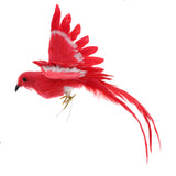 Maxbell Artificial Bird Feathered Realistic Garden Home Decor Ornament  Red Tail