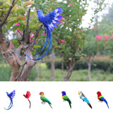 Maxbell Artificial Bird Feathered Realistic Garden Home Decor Ornament  Blue Tail