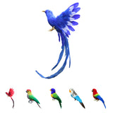 Maxbell Artificial Bird Feathered Realistic Garden Home Decor Ornament  Blue Tail