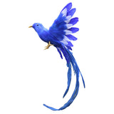 Maxbell Artificial Bird Feathered Realistic Garden Home Decor Ornament  Blue Tail