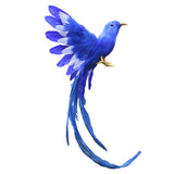 Maxbell Artificial Bird Feathered Realistic Garden Home Decor Ornament  Blue Tail