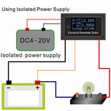 Maxbell 7 in 1 OLED Panel Power Energy Meter Voltmeter Time Current Capacity Tester  33V 3A Blue
