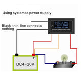 Maxbell 7 in 1 OLED Panel Power Energy Meter Voltmeter Time Current Capacity Tester  33V 3A Blue