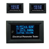 Maxbell 7 in 1 OLED Panel Power Energy Meter Voltmeter Time Current Capacity Tester  33V 3A Blue