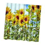 Maxbell Natural Scenery Shower Curtain Waterproof Bath Decor  Sunflower Blossom