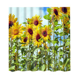 Maxbell Natural Scenery Shower Curtain Waterproof Bath Decor  Sunflower Blossom