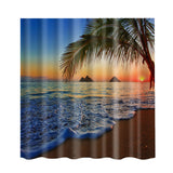 Maxbell Natural Scenery Shower Curtain Waterproof Bath Decor  Sunset