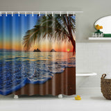 Maxbell Natural Scenery Shower Curtain Waterproof Bath Decor  Sunset