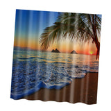 Maxbell Natural Scenery Shower Curtain Waterproof Bath Decor  Sunset