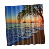 Maxbell Natural Scenery Shower Curtain Waterproof Bath Decor  Sunset