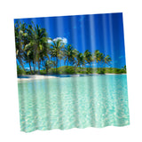 Maxbell Natural Scenery Shower Curtain Waterproof Bath Decor  Coconut Palm and Sea