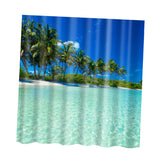 Maxbell Natural Scenery Shower Curtain Waterproof Bath Decor  Coconut Palm and Sea