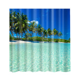 Maxbell Natural Scenery Shower Curtain Waterproof Bath Decor  Coconut Palm and Sea