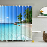 Maxbell Natural Scenery Shower Curtain Waterproof Bath Decor  Seaside