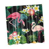 Maxbell Folk Style Bathroom Polyester Shower Curtain with 12 Hooks Set Flamingo 2