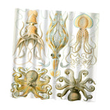 Maxbell Folk Style Bathroom Polyester Shower Curtain with 12 Hooks Set Octopus