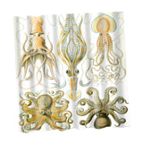 Maxbell Folk Style Bathroom Polyester Shower Curtain with 12 Hooks Set Octopus