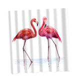 Maxbell Folk Style Bathroom Polyester Shower Curtain with 12 Hooks Set Flamingo 1