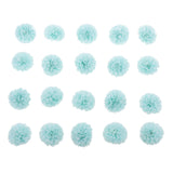 Maxbell 20 piece Chrysanthemum Artificial Silk Flower Head Wedding Decor Light Blue