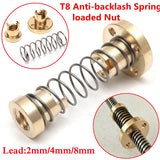 Maxbell T8 Anti-backlash Spring Loaded Nut For CNC Threaded Rod Lead Screw 2mm