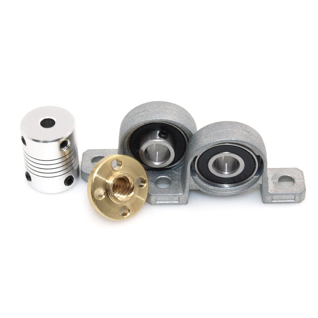 Maxbell T8 Threaded Rod Lead Screw with Mounted Ball Bearing + Brass Nut 200mm #2