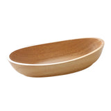 Maxbell Natural Wood Serving Tray Oval Wooden Kid Plate Cookie Candy Snacks Plates M