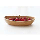 Maxbell Natural Wood Serving Tray Oval Wooden Kid Plate Cookie Candy Snacks Plates M