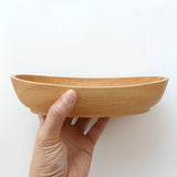 Maxbell Natural Wood Serving Tray Oval Wooden Kid Plate Cookie Candy Snacks Plates M
