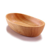 Maxbell Natural Wood Serving Tray Oval Wooden Kid Plate Cookie Candy Snacks Plates M