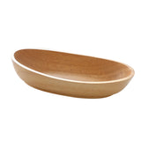 Maxbell Natural Wood Serving Tray Oval Wooden Kid Plate Cookie Candy Snacks Plates M