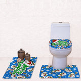 Maxbell Non-Slip Bathroom Pedestal Lid Mat Pad Toilet Rug Set Merry Christmas 3