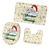 Maxbell Non-Slip Bathroom Pedestal Lid Mat Pad Toilet Rug Set Santa Claus 1