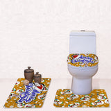 Maxbell Non-Slip Bathroom Pedestal Lid Mat Pad Toilet Rug Set Merry Christmas 2