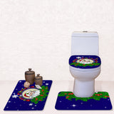 Maxbell Non-Slip Bathroom Pedestal Lid Mat Pad Toilet Rug Set Merry Christmas 6