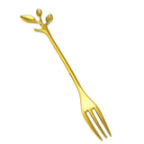 Maxbell Polished Fork 3 Tine Fork Dinner Serving Utensils Dessert Fruit Fork Gold